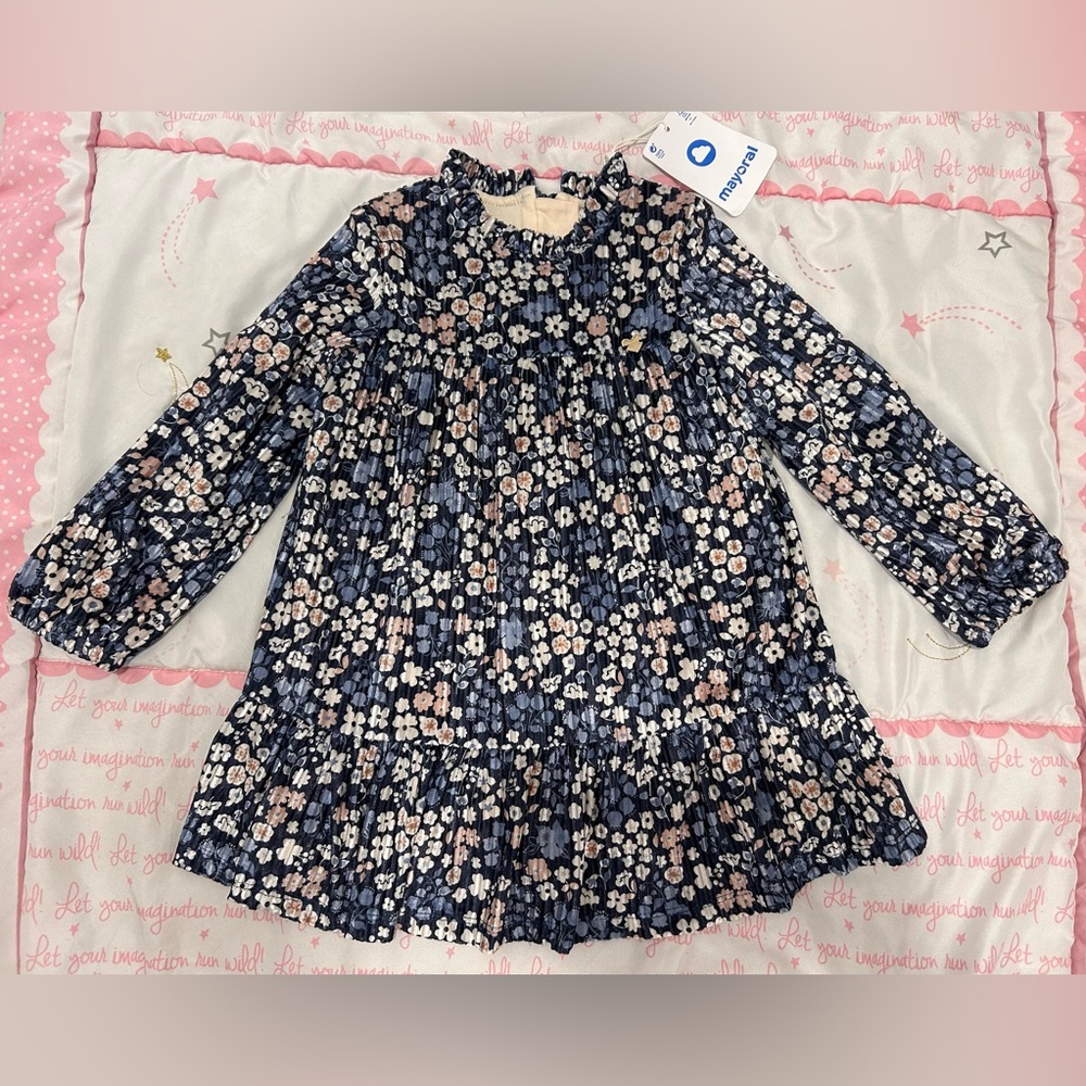36M, Elegant Mayoral Velvet Floral Dress NWT